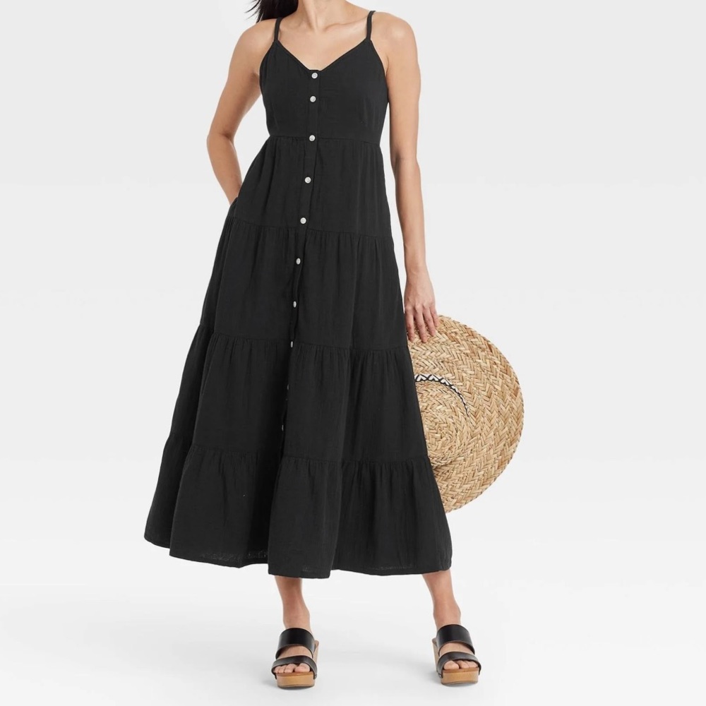 Never worn sleeveless button down dress